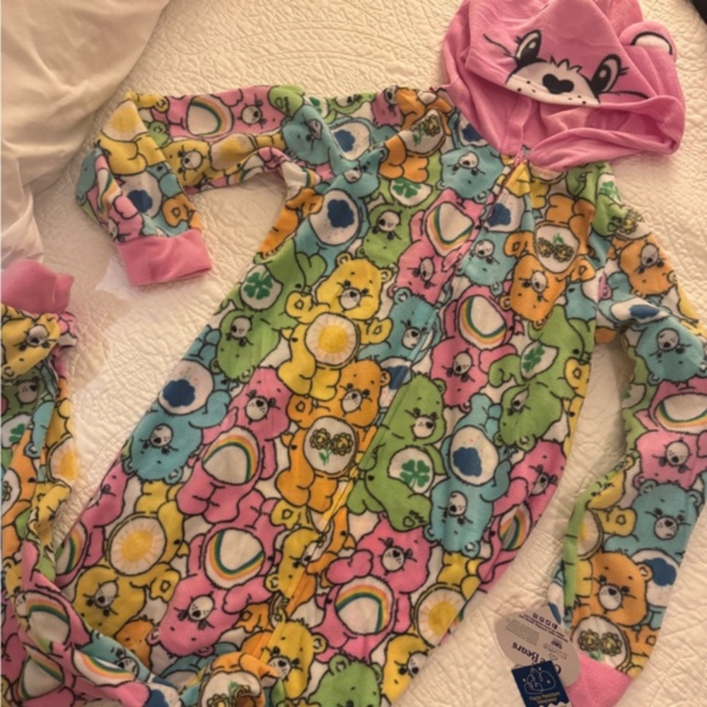 CARE BEARS fire resistant onesie pjs!!! FUN!! Super soft, cute& comfy/ see pic: